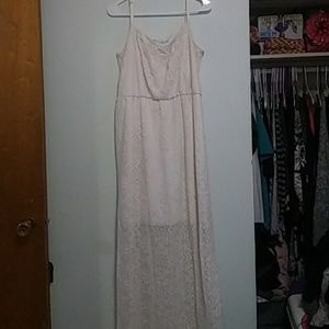 Long Lace over solid Dress